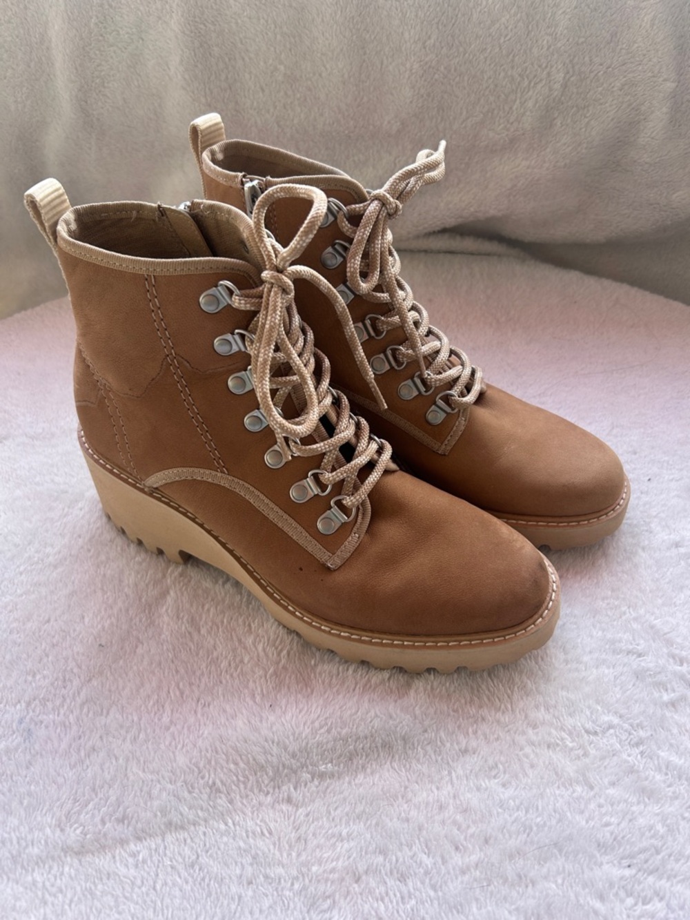 DOLCE VITA Tan Lace-Up Ankle Boots - Picture 2 of 6